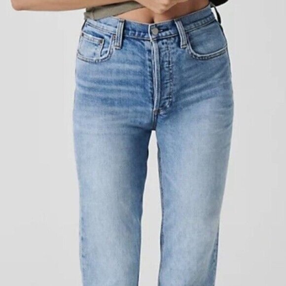 DENIM FORUM The Arlo High Rise Straight Jeans Women's Size 23 - Picture 2 of 16